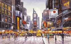 Times Square Morning by Henderson Cisz - Embellished Canvas on Board sized 32x20 inches. Available from Whitewall Galleries